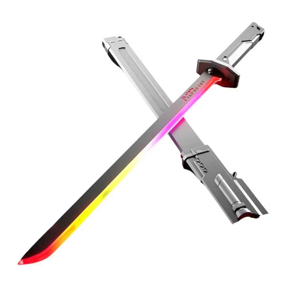 Cyberpunk "Piao Bo Zhe" Light-Up Sci-Fi Katana – Futuristic Sword replica with Interactive Draw-Spark, Smoke Effects & Color-Changing LED Display