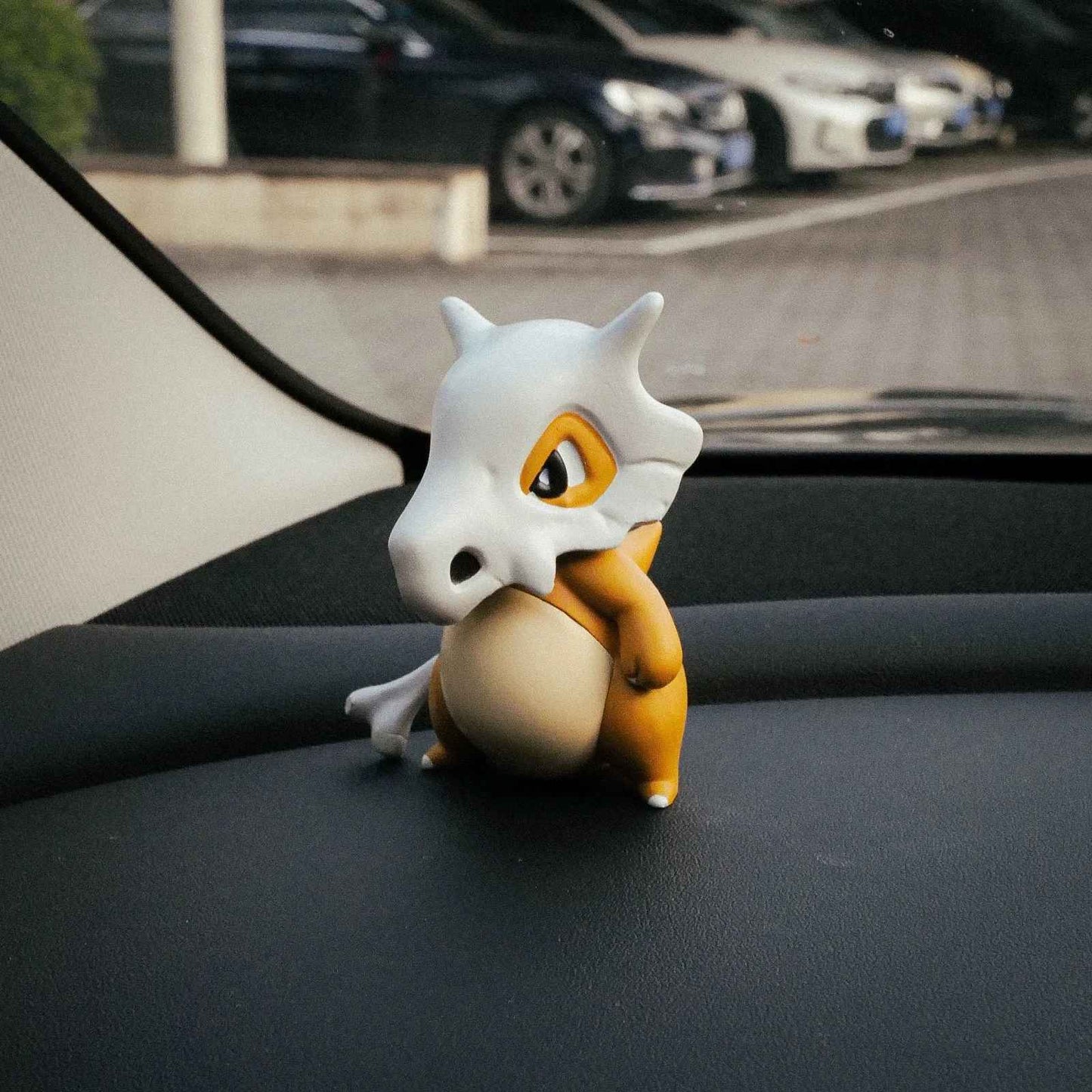 Cubone Hand-Held Figure | Pokémon Chibi Statue with Bone Club | Desktop Anime Collectible | Geekzillaa