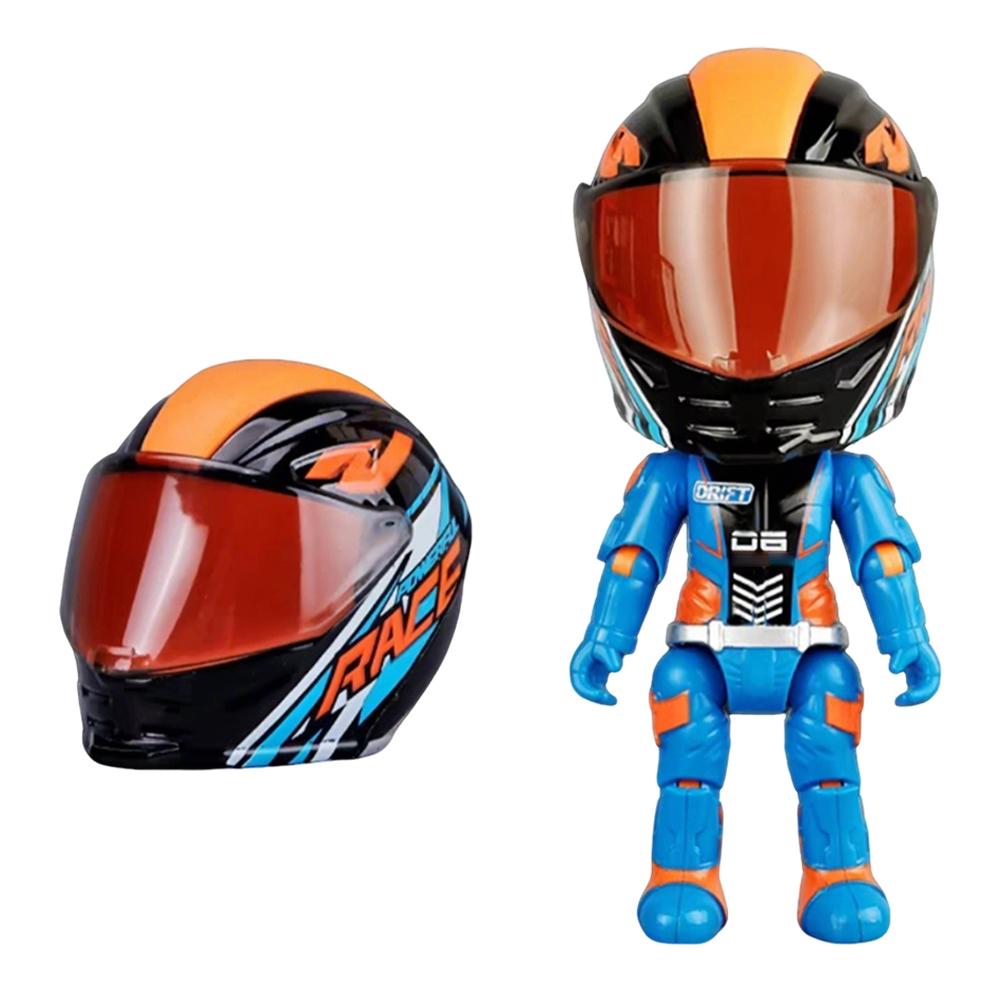 Moto Rider Q-Spec Action Figure – Simulated Helmet Racing Doll Model | Geekzilla