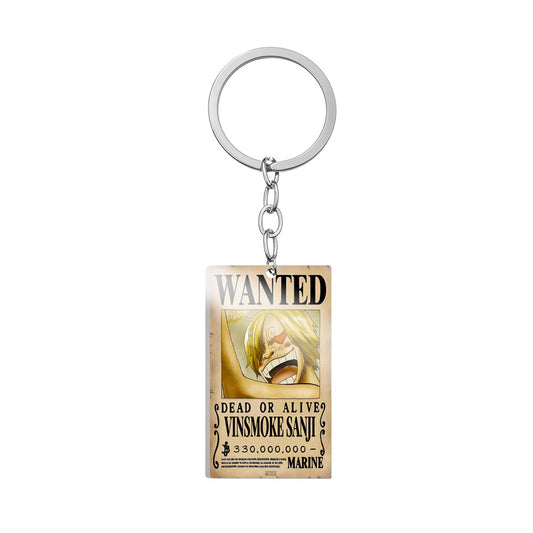 ONE PIECE "VINSMOKE SANJI" WANTED POSTER ACRYLIC KEYCHAIN