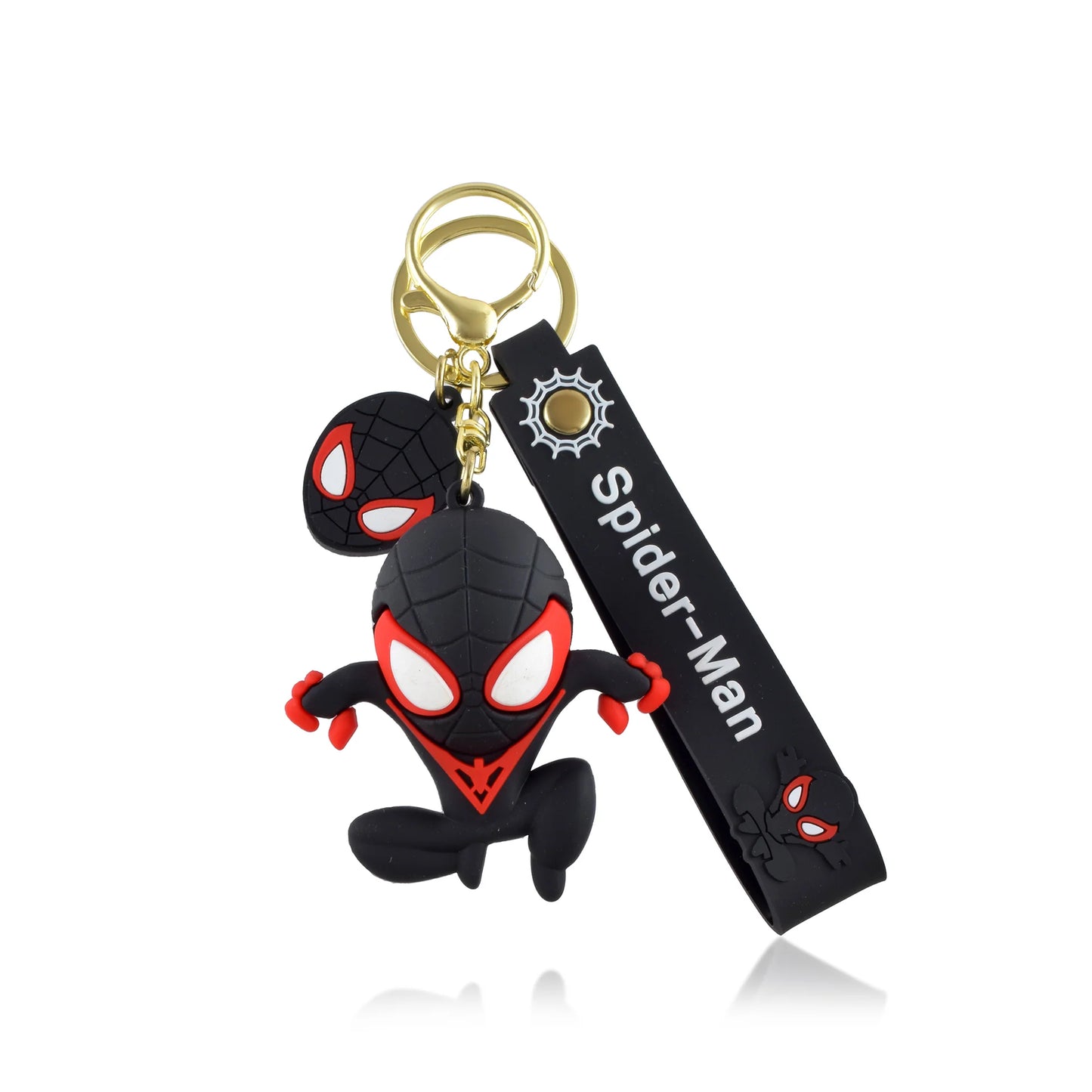 Spider-Man Miles Morales Keychain – Premium 3D PVC Figure Keyring with Wrist Strap