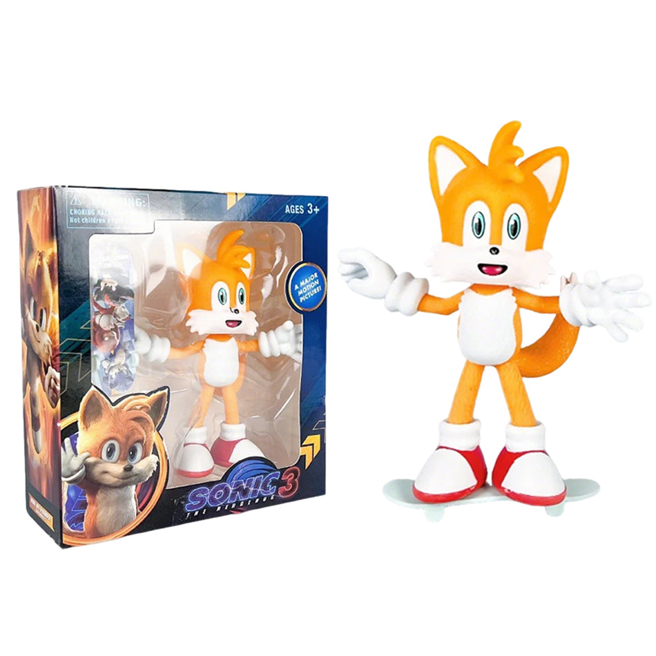 Sonic The Hedgehog 3 Skateboard Figure – Collectible Anime Action Statue (Sonic, Tails, Knuckles)