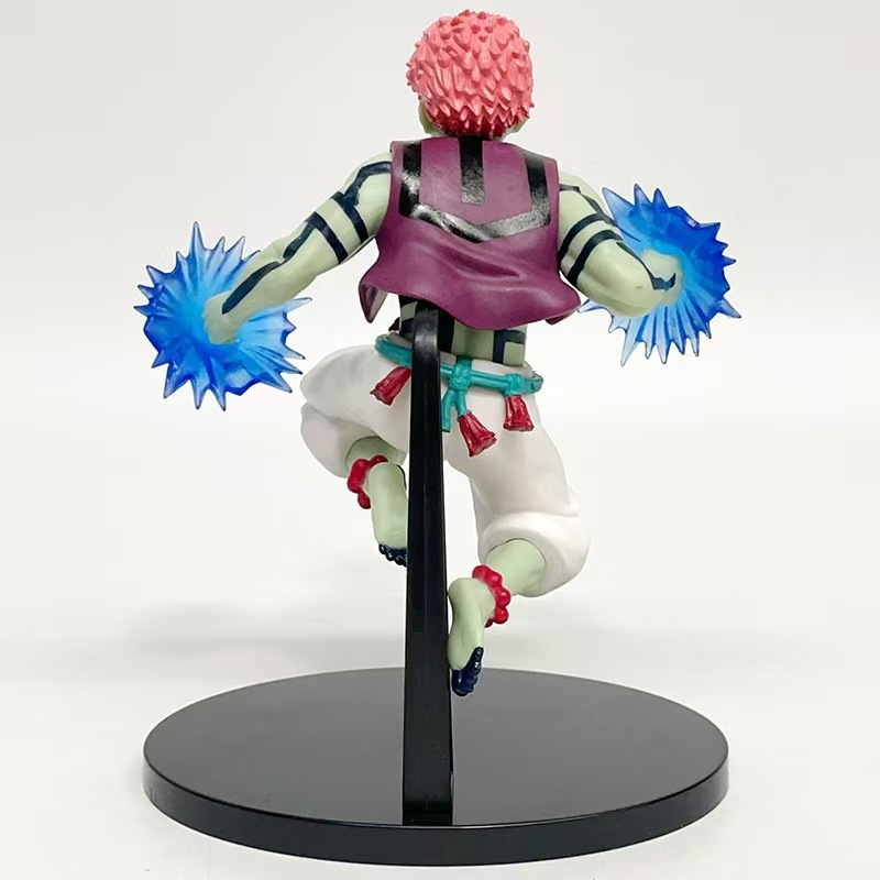 Demon Slayer Akaza Action Figure – 15cm Dynamic Mid-Air Battle Statue with Cursed Shockwave Effects, Upper Moon Three Collectible Figurine