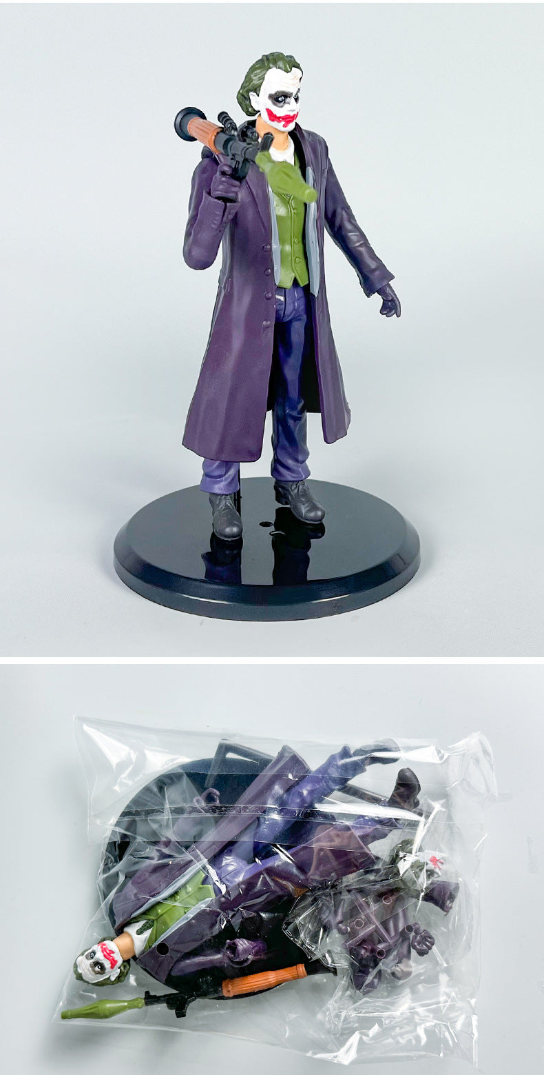 The Dark Knight The Joker Action Figure – 20cm Heath Ledger Joker Statue with RPG, Purple Trench Coat Collectible Figurine with Box