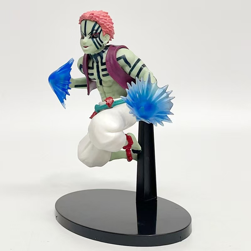 Demon Slayer Akaza Action Figure – 15cm Dynamic Mid-Air Battle Statue with Cursed Shockwave Effects, Upper Moon Three Collectible Figurine