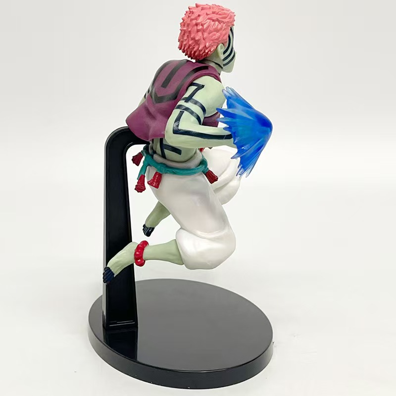 Demon Slayer Akaza Action Figure – 15cm Dynamic Mid-Air Battle Statue with Cursed Shockwave Effects, Upper Moon Three Collectible Figurine