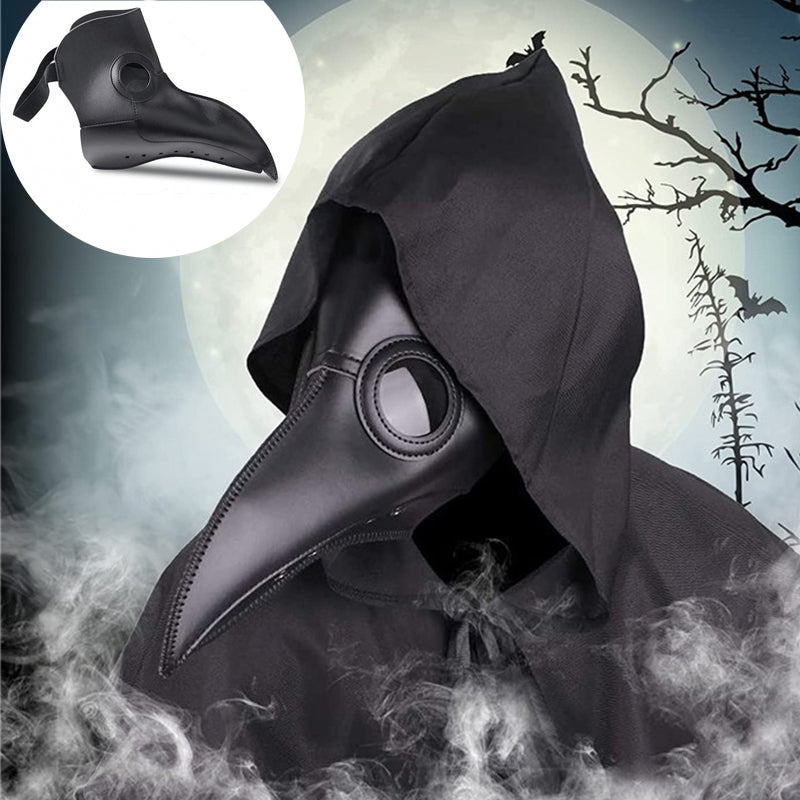 Executive Plague Doctor Mask – Premium Matte Black Leather Gothic Cosplay | Geekzilla