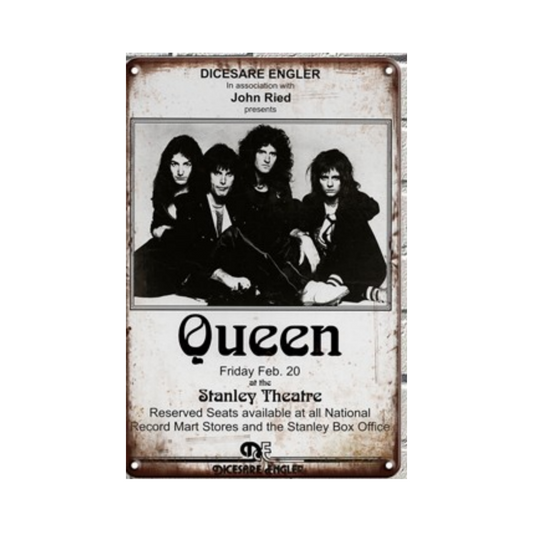 Retro Queen Concert Metal Poster – Premium Stanley Theatre Vintage Tin Sign Wall Art