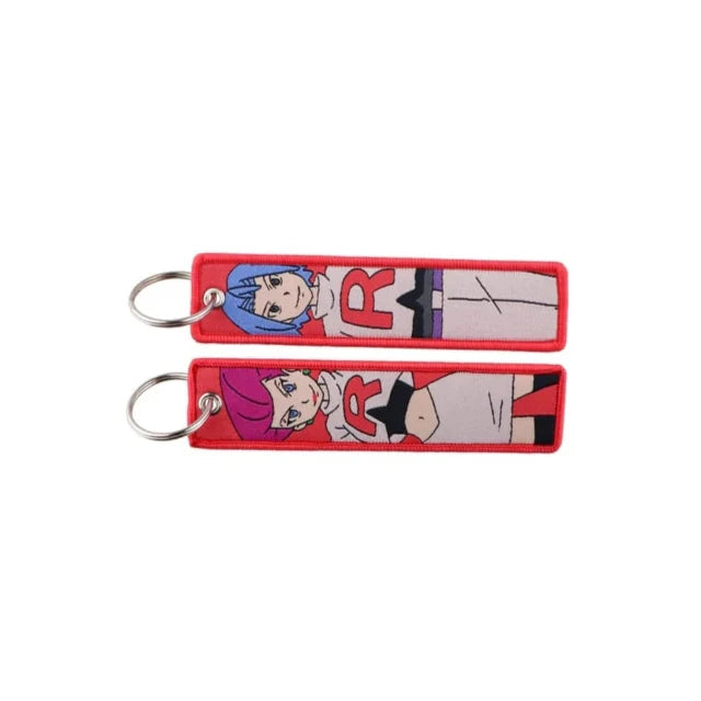 TEAM ROCKET JESSIE & JAMES EMBROIDERED CLOTH KEYCHAIN