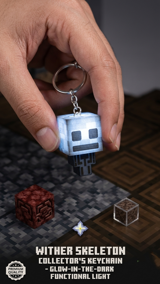 MINECRAFT "WITHER SKELETON" PREMIUM LUMINOUS KEYCHAIN