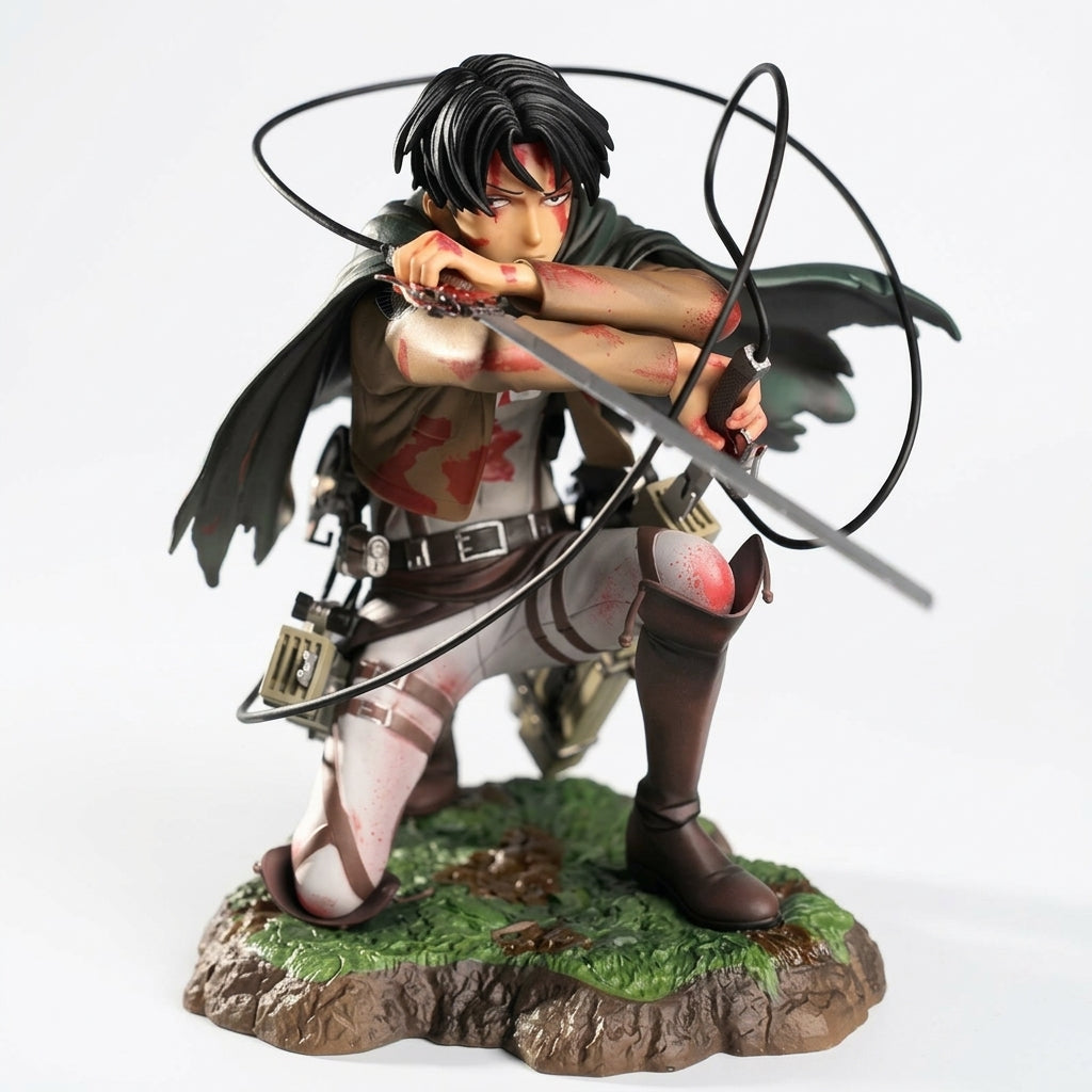 Attack on Titan Captain Levi Ackerman Battle Figure | ODM Gear Statue