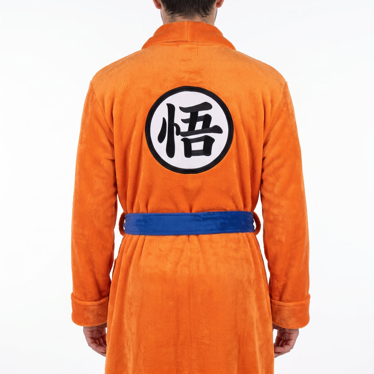 Dragon Ball Z Goku Kanji Plush Bathrobe | Orange Fleece Bath Gown
