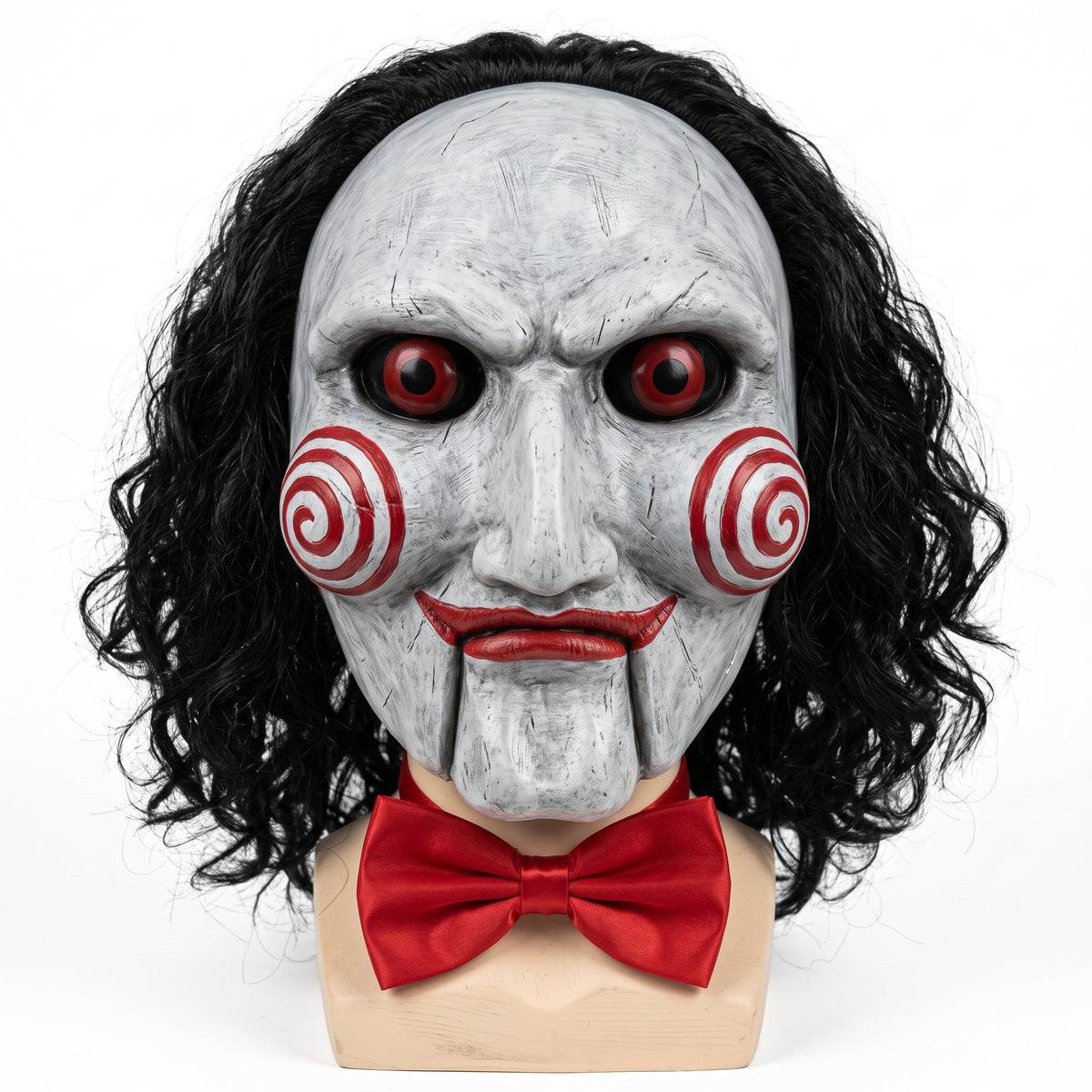Saw Jigsaw Billy Puppet Mask & Prop Knife Costume Kit with Bow Tie & Gloves