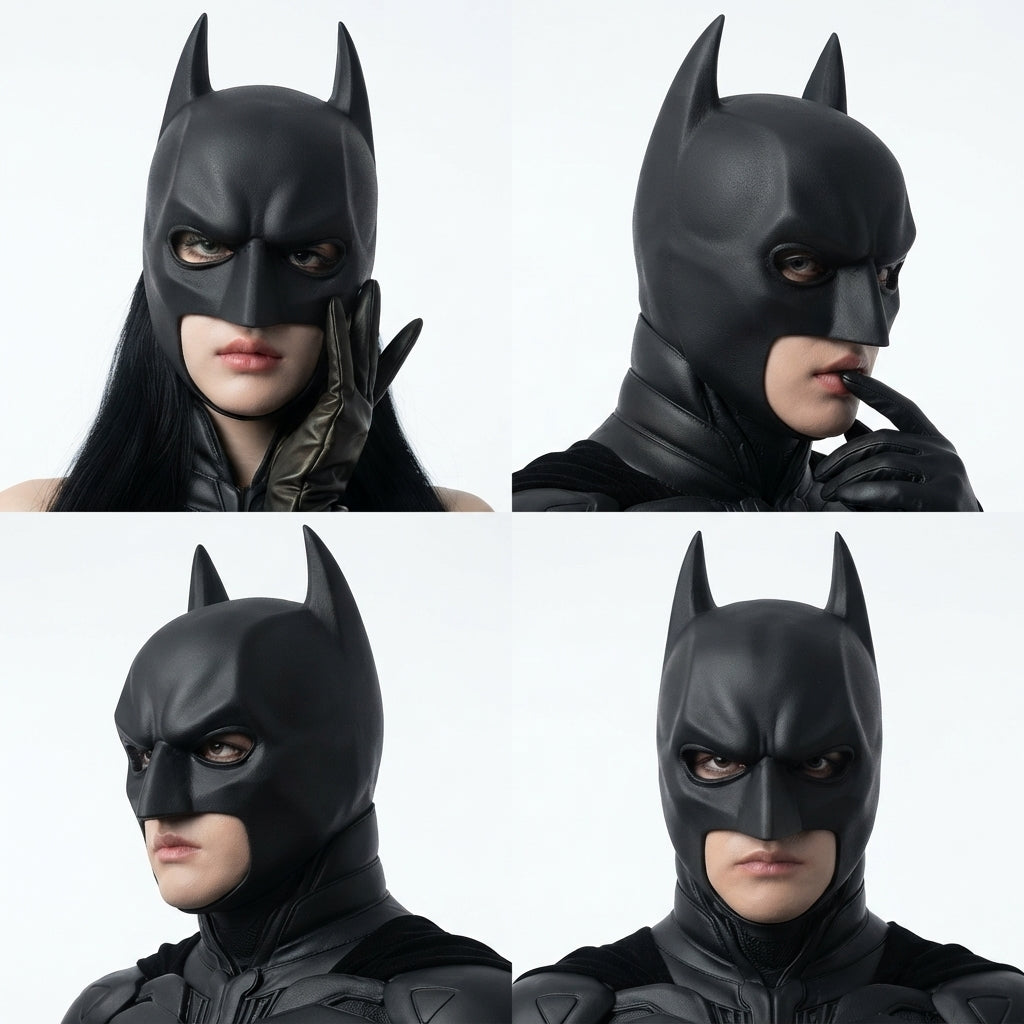 The Dark Knight Tactical Cowl – Premium Matte Black Vigilante Cosplay Armor | Geekzilla