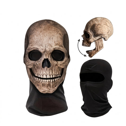 Moving Jaw Skull Balaclava Mask – Realistic Halloween & Cosplay Costume Prop | Geekzilla