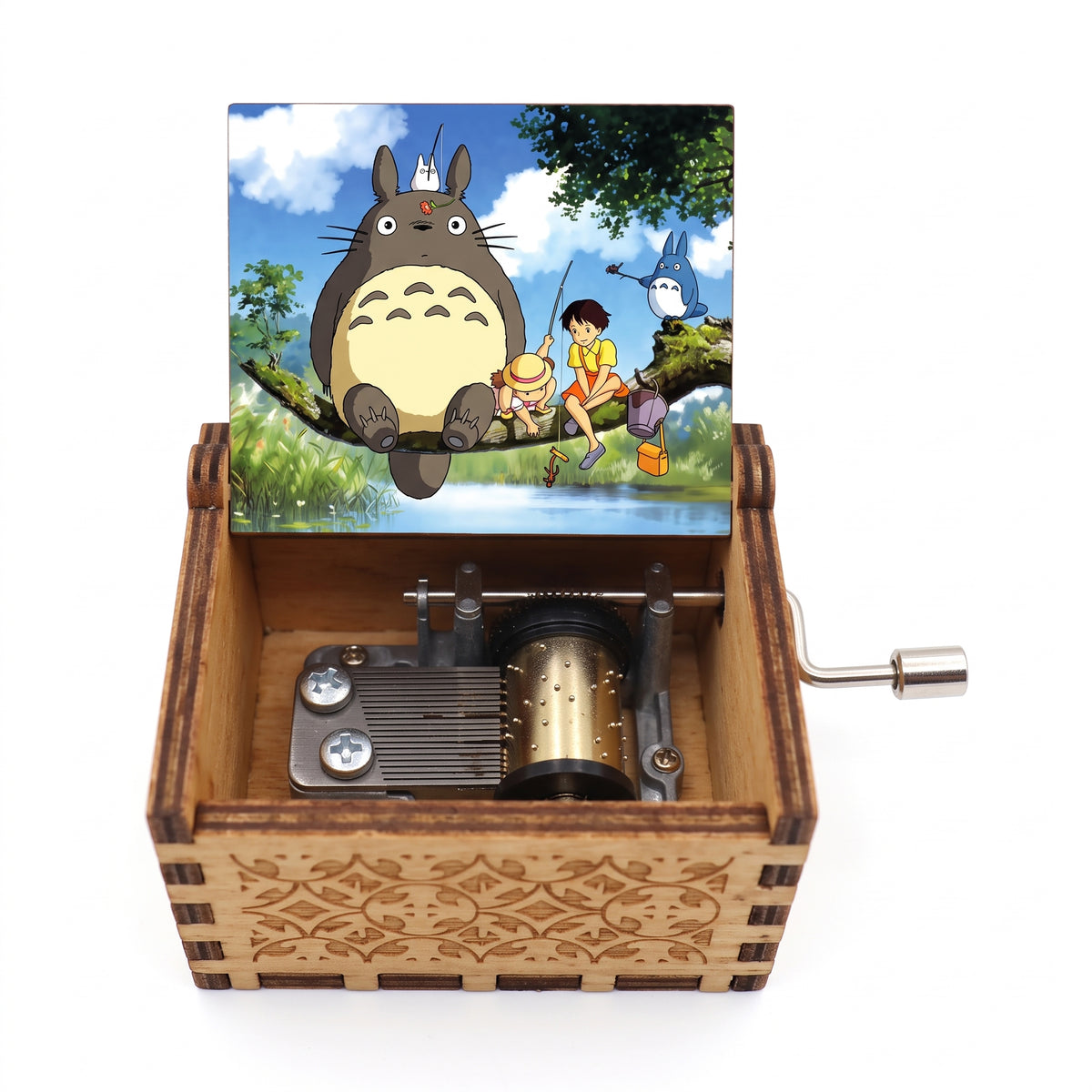 My Neighbor Totoro Hand-Cranked Wooden Music Box | Studio Ghibli Theme