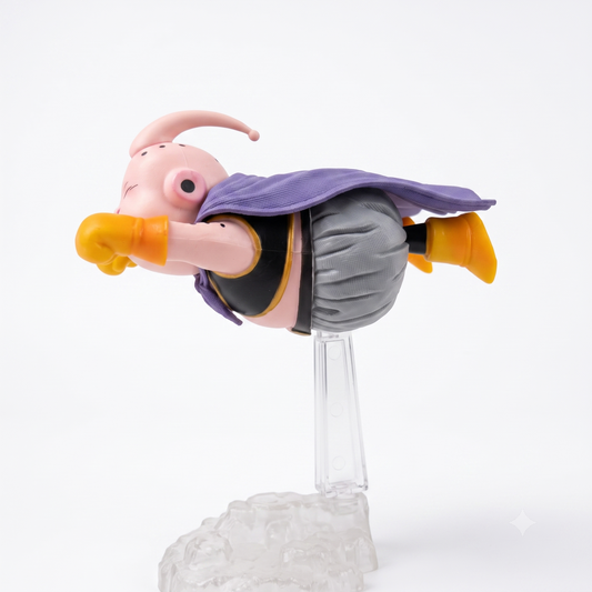 Dragon Ball Z Majin Buu Action Figure – Chibi Levitating Flight Pose Statue, Innocent Fat Buu Premium Anime Collectible Figurine with Display Stand