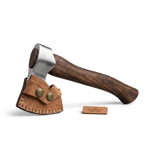 Miniature Viking Axe Replica – Handheld Steel & Wood Collectible | Geekzilla