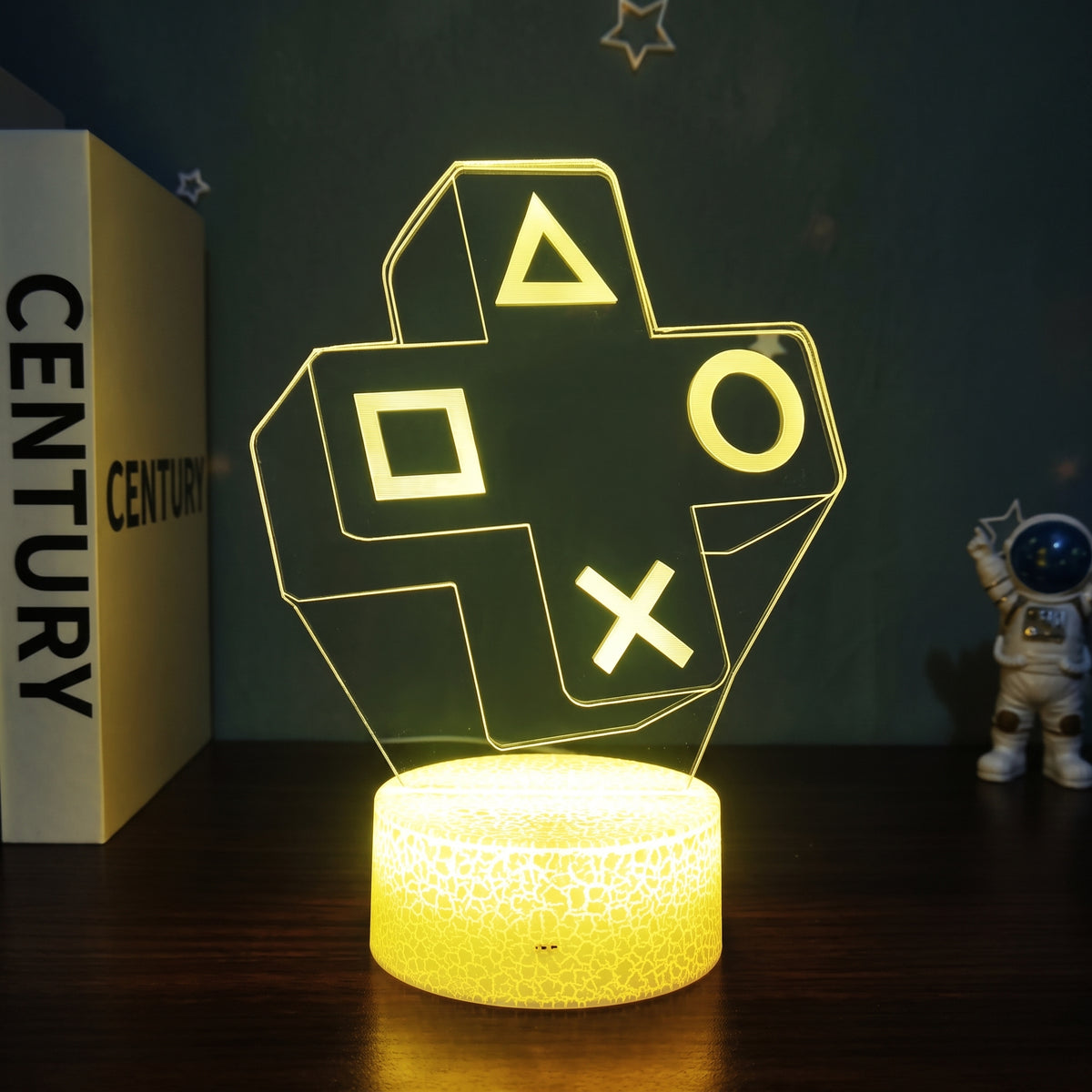 3D LED Gaming Room Lamp Collection – D-Pad, Controller Symbols & Retro Game Over Acrylic Night Lights