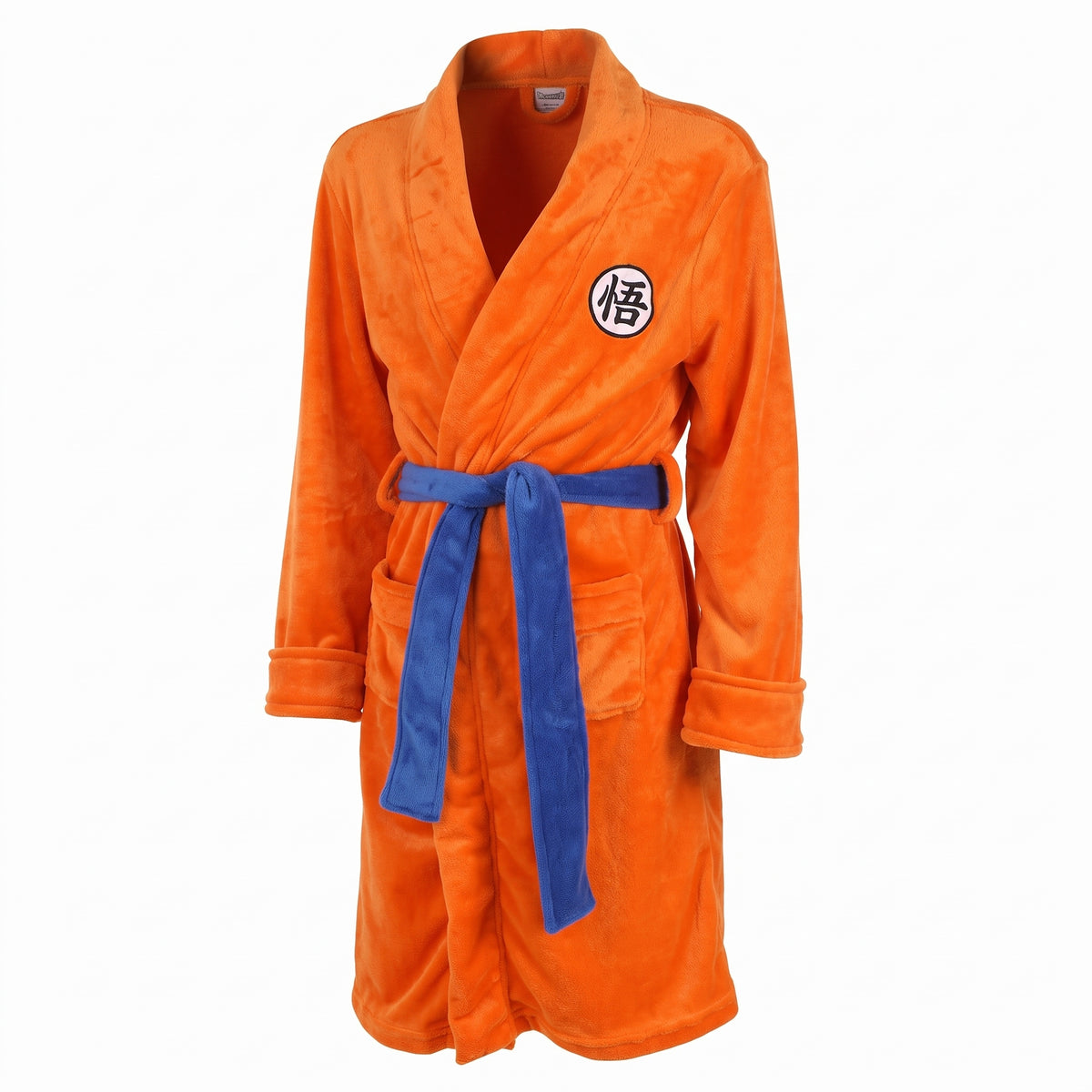 Dragon Ball Z Goku Kanji Plush Bathrobe | Orange Fleece Bath Gown