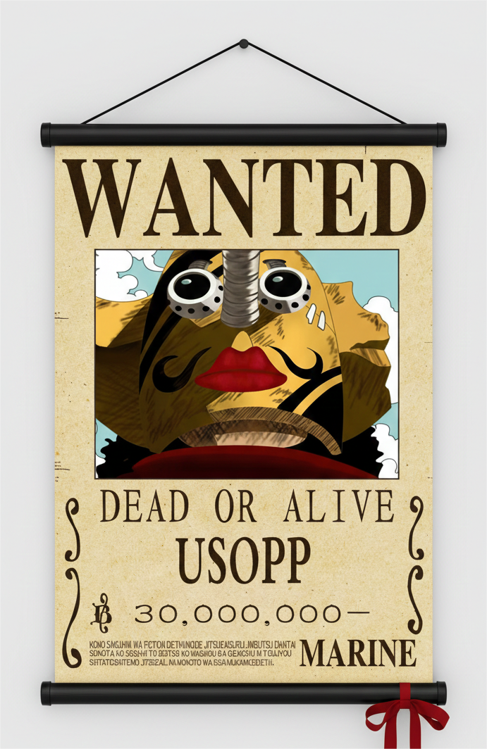One Piece "God Usopp" Wanted Poster Wall Scroll