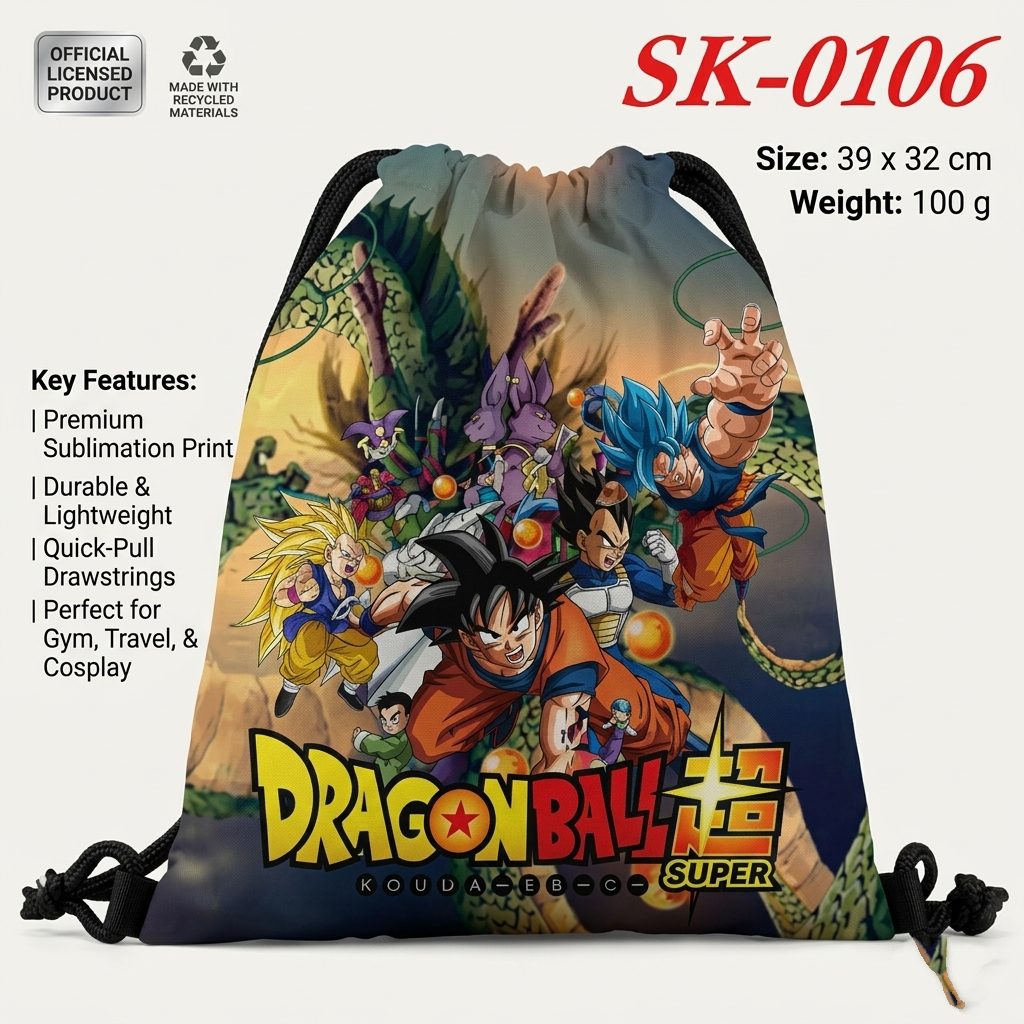DRAGON BALL SUPER "SAIYAN SAGA" PREMIUM DRAWSTRING BAG