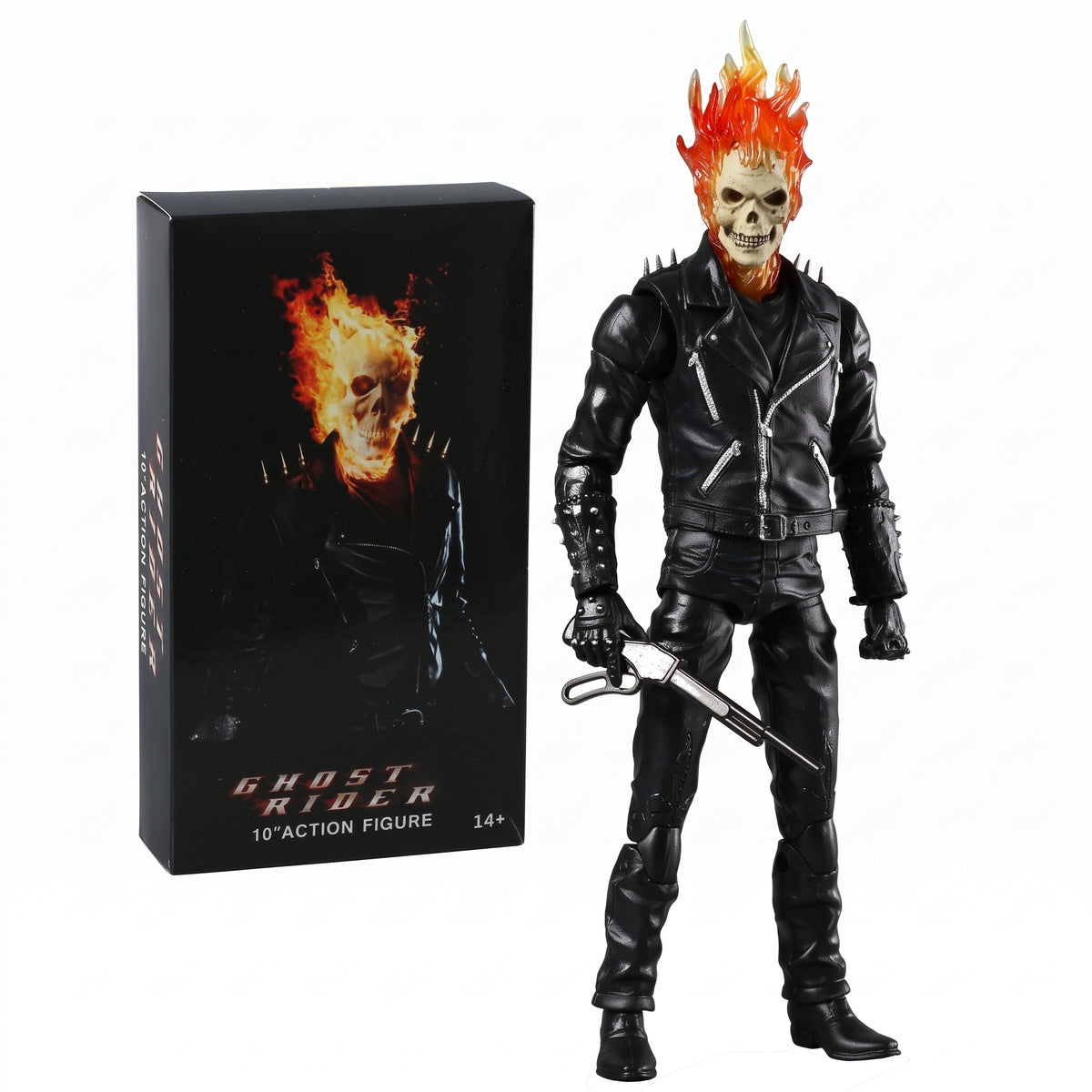 Marvel Ghost Rider 10-Inch Action Figure | Flaming Skull & Shotgun