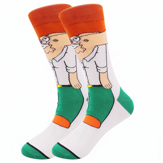 Family Guy Character Crew Socks – Peter & Stewie Griffin Novelty Socks