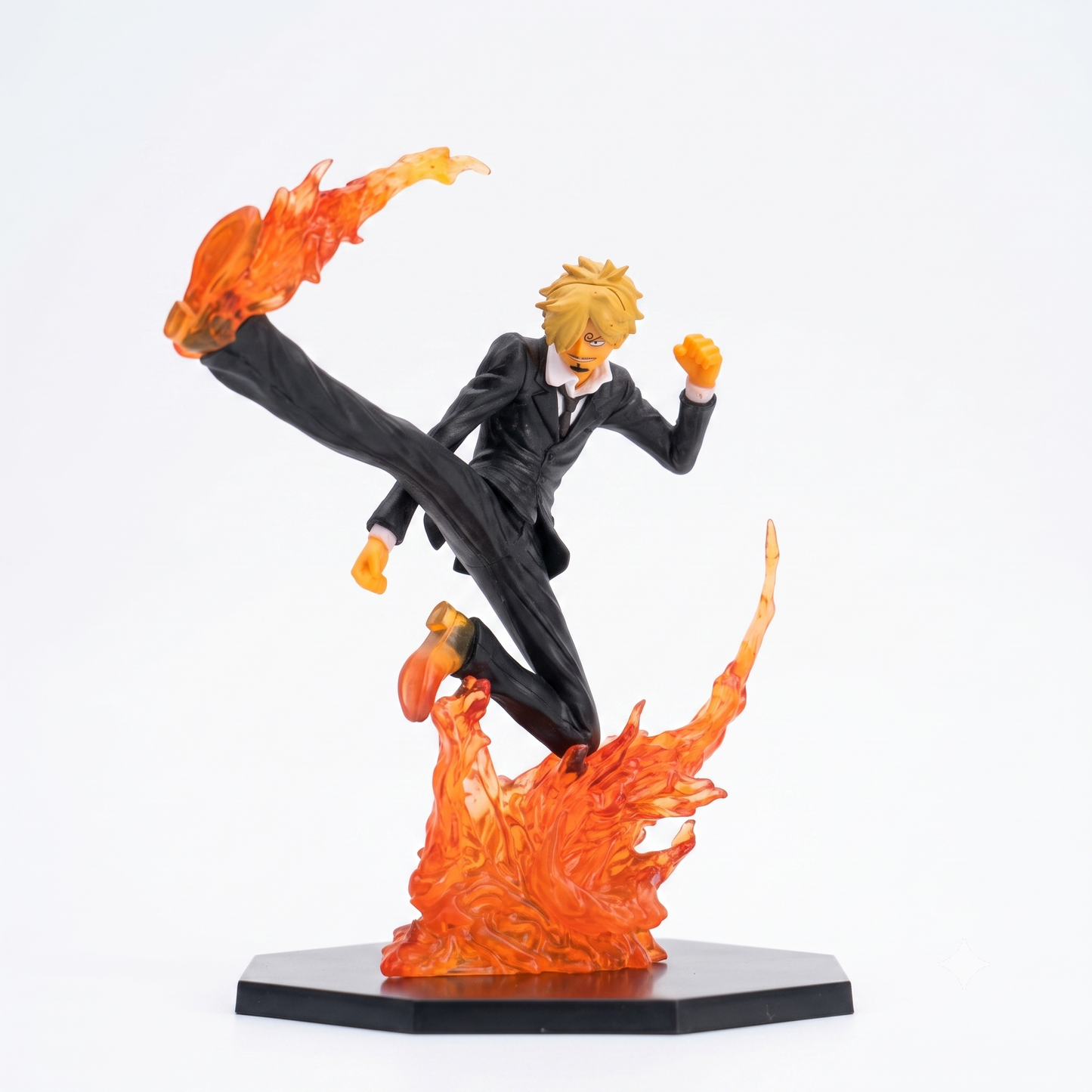 One Piece Sanji Sculpture Black Leg Fire Battle Version