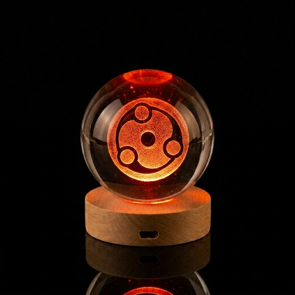 Naruto "Uchiha Eye" 3D Crystal Ball Lamp – Premium LED Night Light Collection