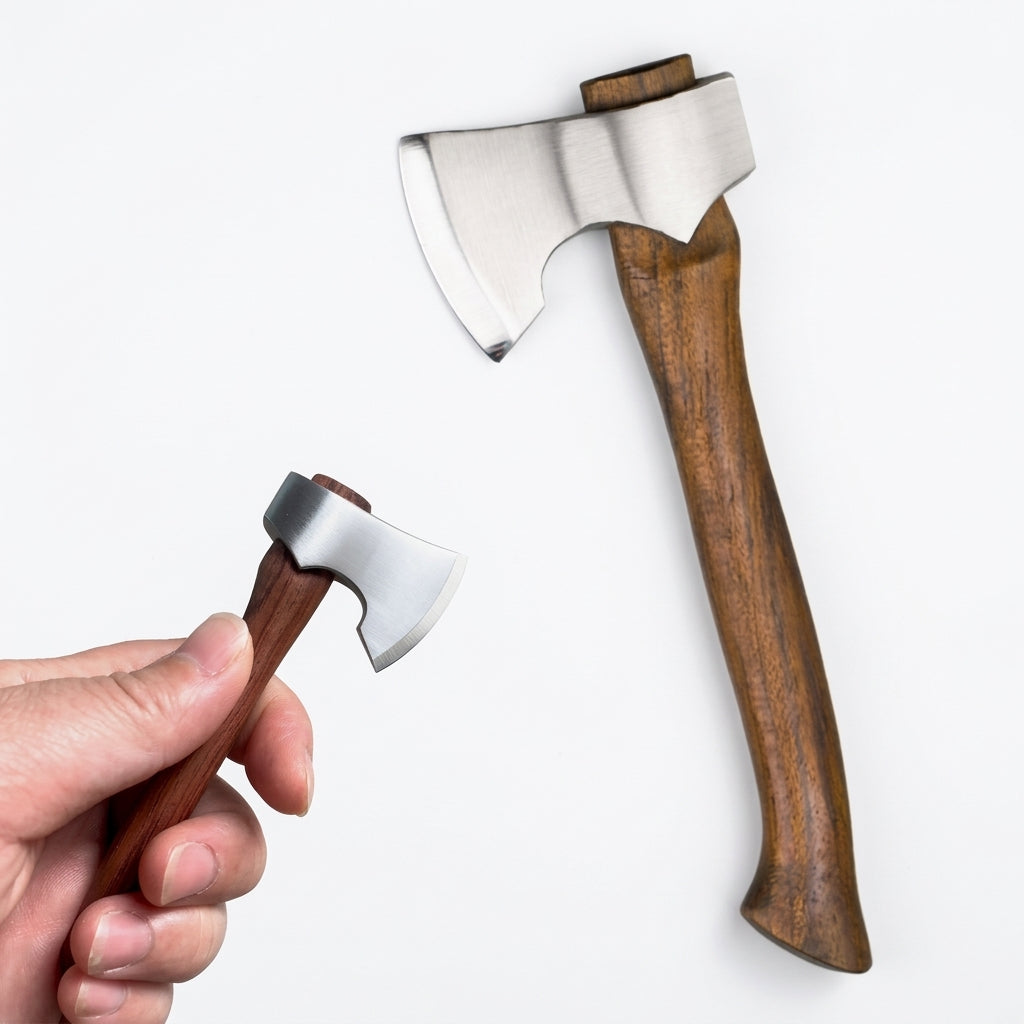 Miniature Viking Axe Replica – Handheld Steel & Wood Collectible | Geekzilla