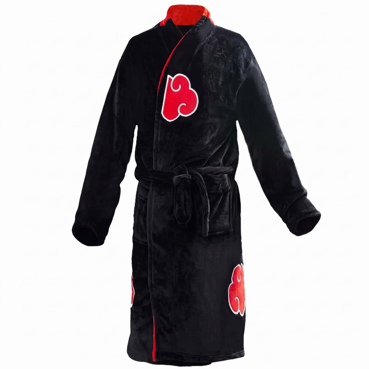 Naruto Akatsuki Red Cloud Plush Bathrobe | Cozy Fleece Bath Gown