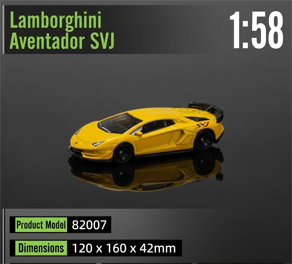 Lamborghini Aventador SVJ Nero Nemesis Premium 1:64 Scale Magnetic Alloy Model