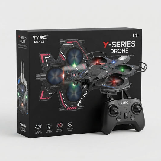YYRC No. Y66 Y-Series Drone – 2.4GHz Four-Axis RC Fighter Jet Stunt Quadcopter | Geekzilla