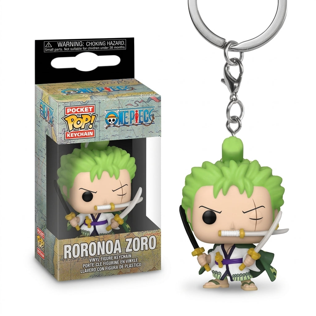 Roronoa Zoro One Piece Funko Pop! Keychain – Anime Vinyl Figure Key Ring | Geekzilla