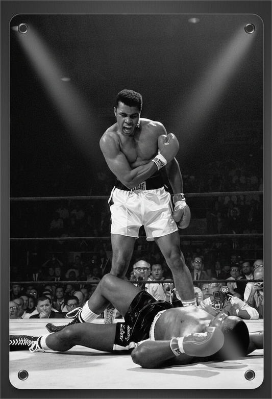 Muhammad Ali vs. Sonny Liston Iconic Boxing Metal Poster