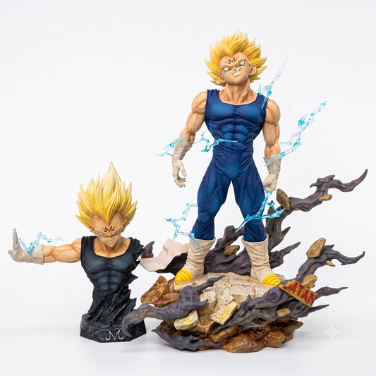 Dragon Ball Z Majin Vegeta Statue Figure – Interchangeable Bust & Lightning Effects