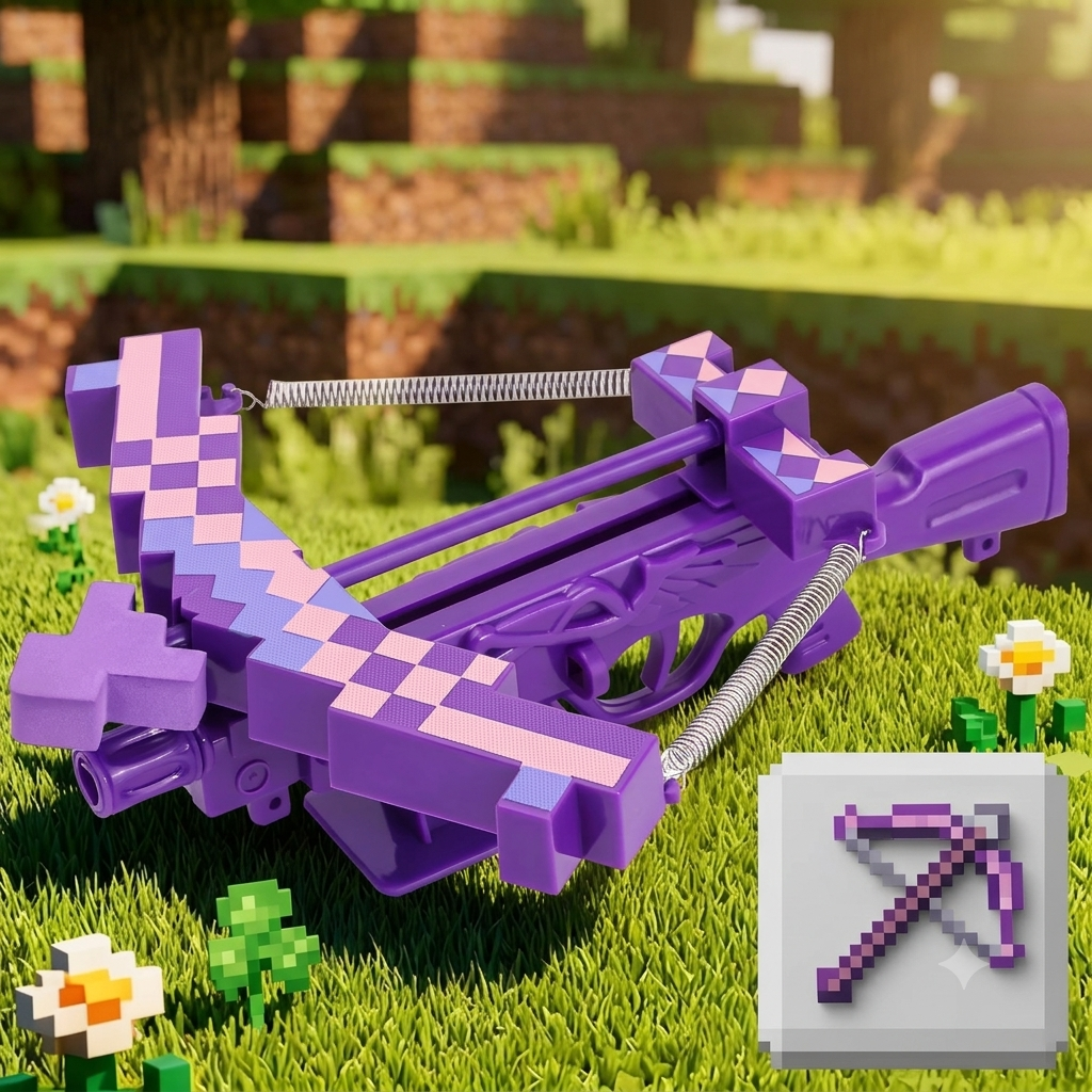 Product Title Minecraft Enchanted Crossbow Shooting Set – Interactive Launching Pixel Bow, Drop-Resistant Cosplay Prop & Gaming Room Decor