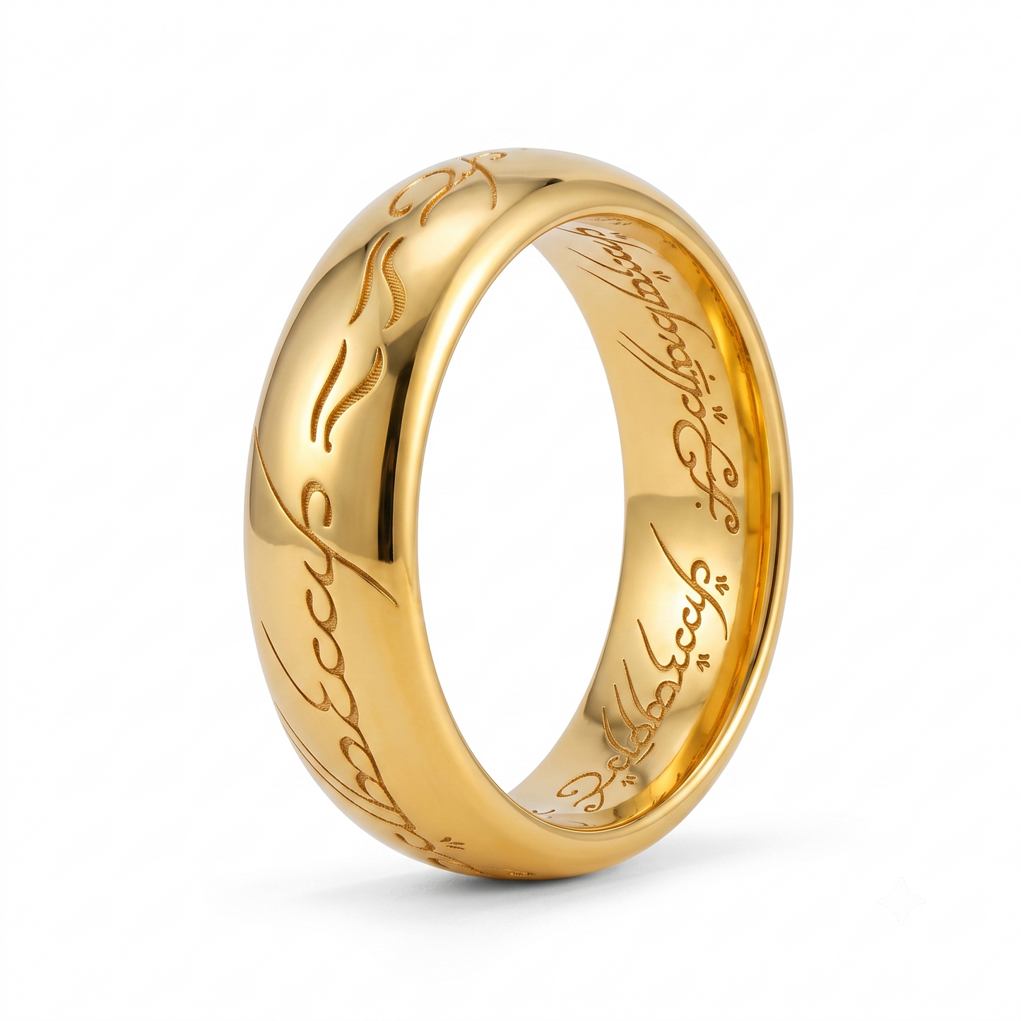 Lord of the Rings The One Ring Replica – Gold Elvish Script Band Ring