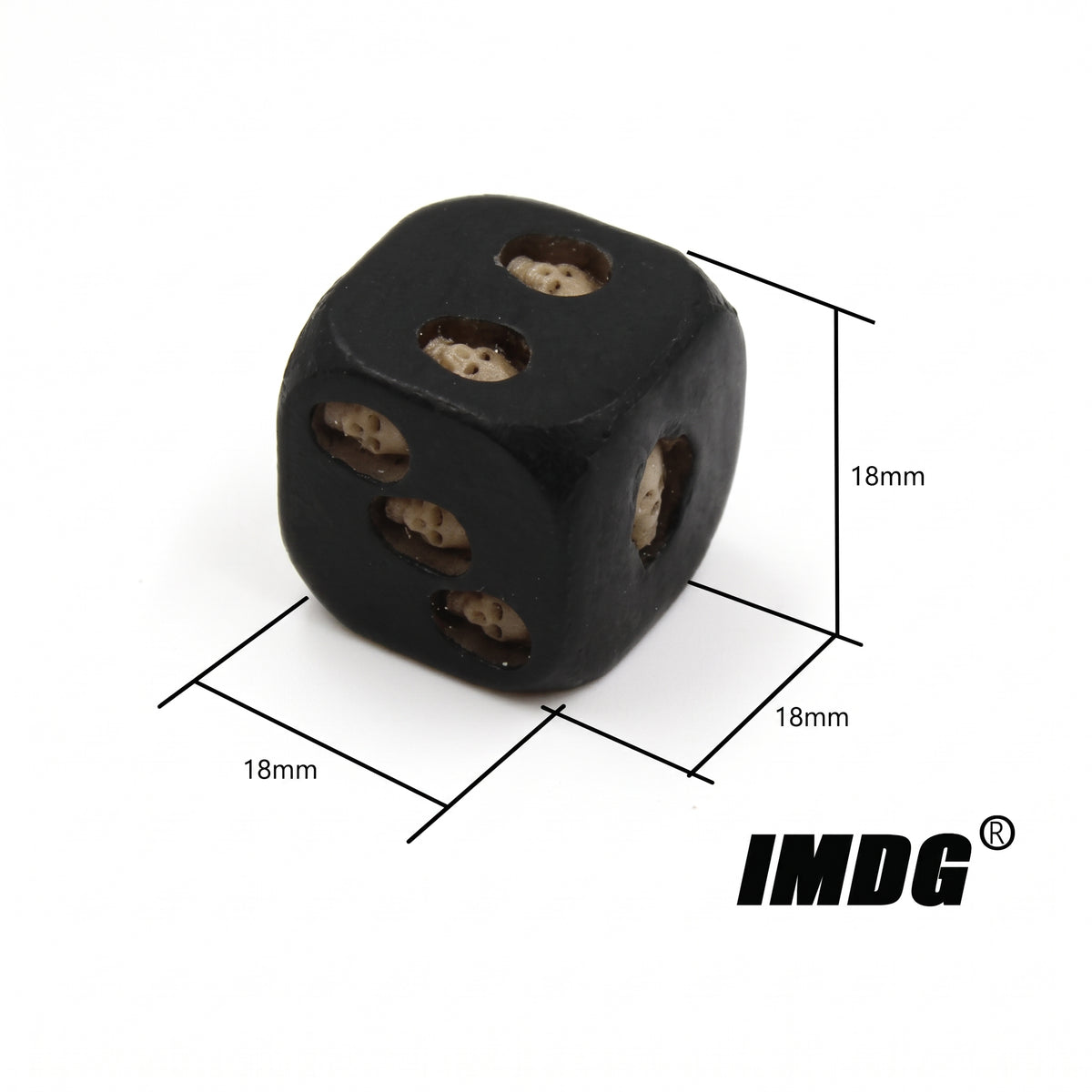 Gothic Skull Dice Set of 5 | Black 6-Sided D6 Tabletop Gaming Dice