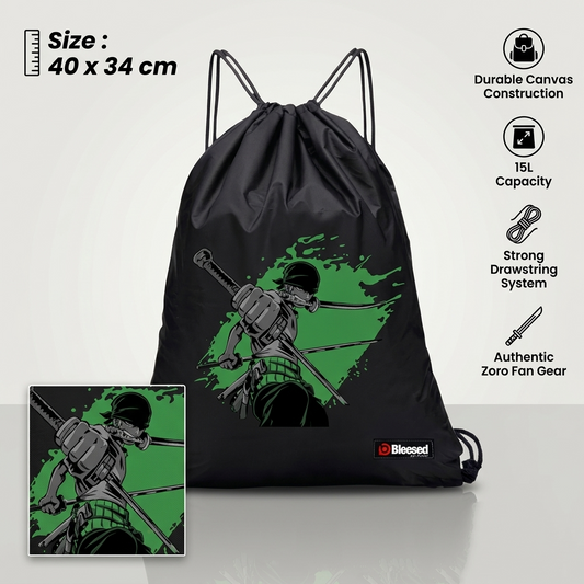 ONE PIECE "RORONOA ZORO" PREMIUM CANVAS DRAWSTRING BAG