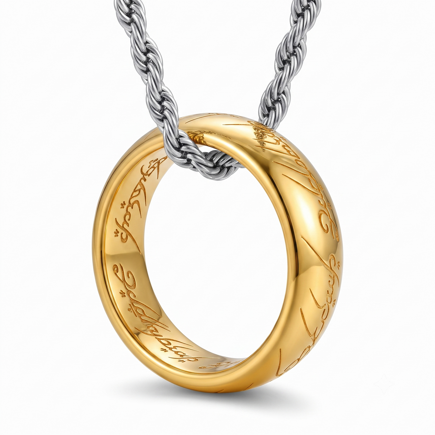 Lord of the Rings The One Ring Replica – Gold Elvish Script Band Ring