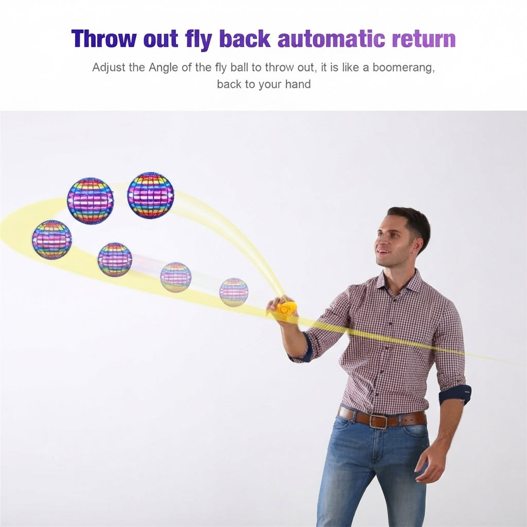 Cosmic Hover Spinner Orb – Premium Kinetic LED Boomerang Flying Ball | Geekzilla