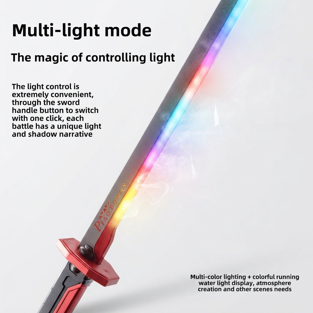 Cyberpunk sword Light-Up Sci-Fi Katana – Futuristic Sword replica with Interactive Draw-Spark, Smoke Effects & Color-Changing LED Display