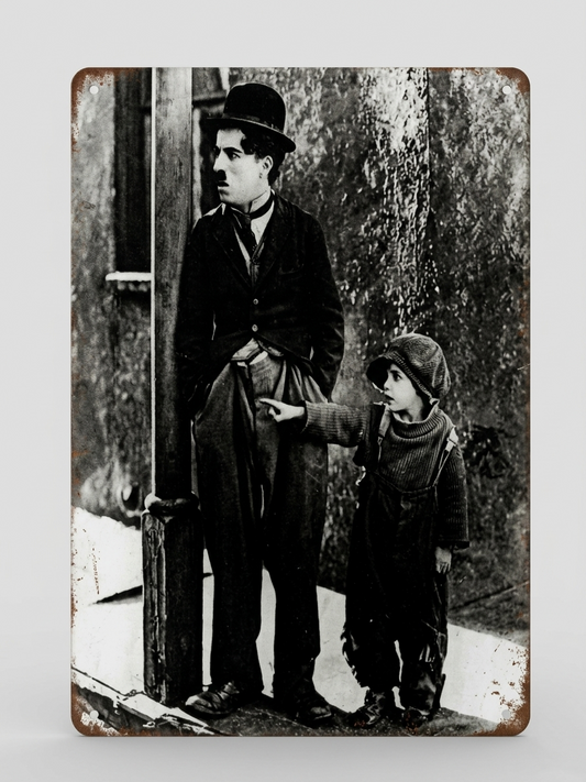 CHARLIE CHAPLIN "THE KID" VINTAGE METAL POSTER