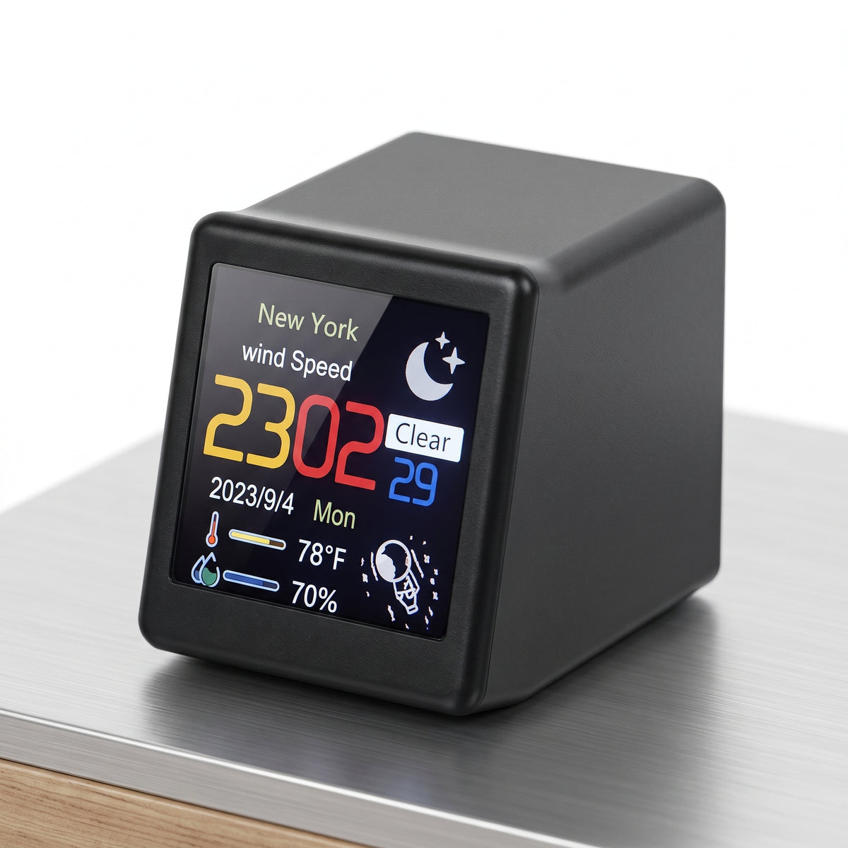 Smart Digital Weather Station Desk Clock – Mini Wi-Fi Electronic Weather Forecast & Desktop Time Display
