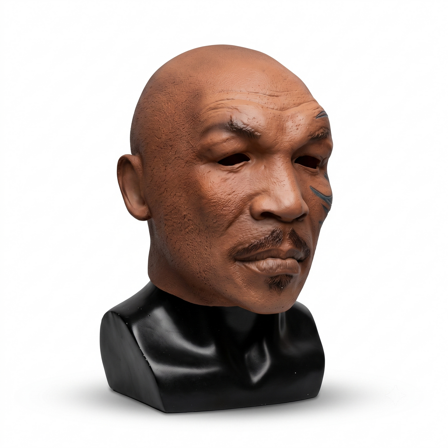 Realistic Mike Tyson Latex Mask – Full Head Celebrity Boxing Legend Mask with Face Tattoo & Mustache for Halloween, Cosplay & Party Pranks