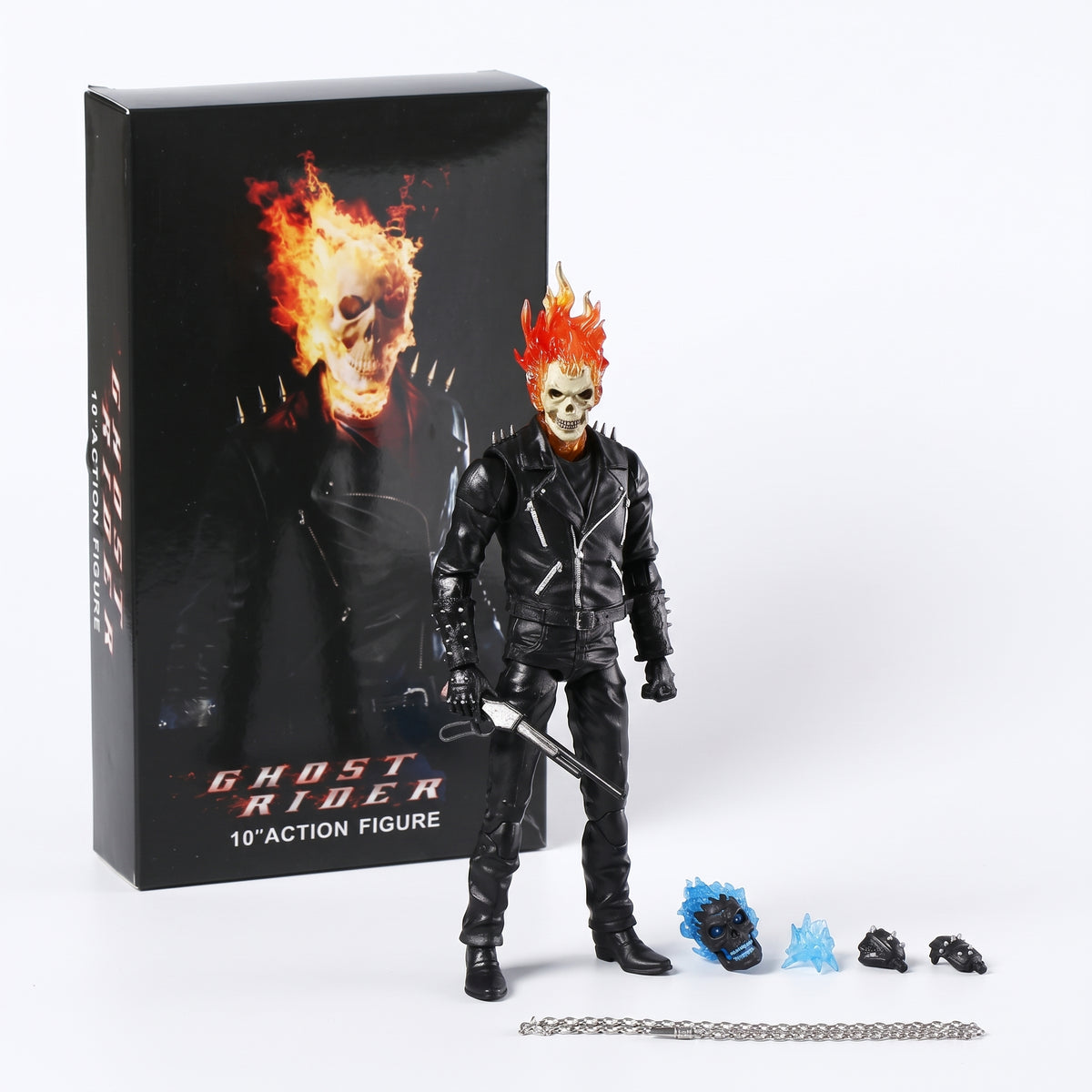 Marvel Ghost Rider 10-Inch Action Figure | Flaming Skull & Shotgun