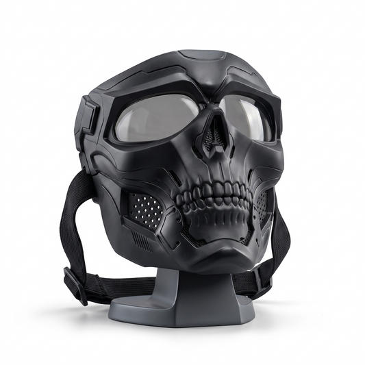 Tactical Airsoft Skull Mask – Full Face Protective Mask with Tinted Goggles | Anti-Fog Breathable Skull Gear for Paintball, Hunting & Costume Cosplay