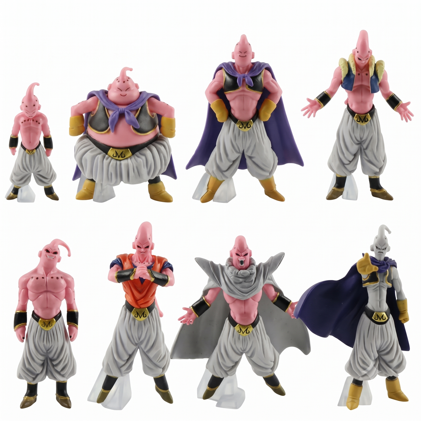 Dragon Ball Z Majin Buu Figure Set | 8 Pcs Buu Forms Statue Collectible DBZ Anime Villains Merchandise | Geekzillaa